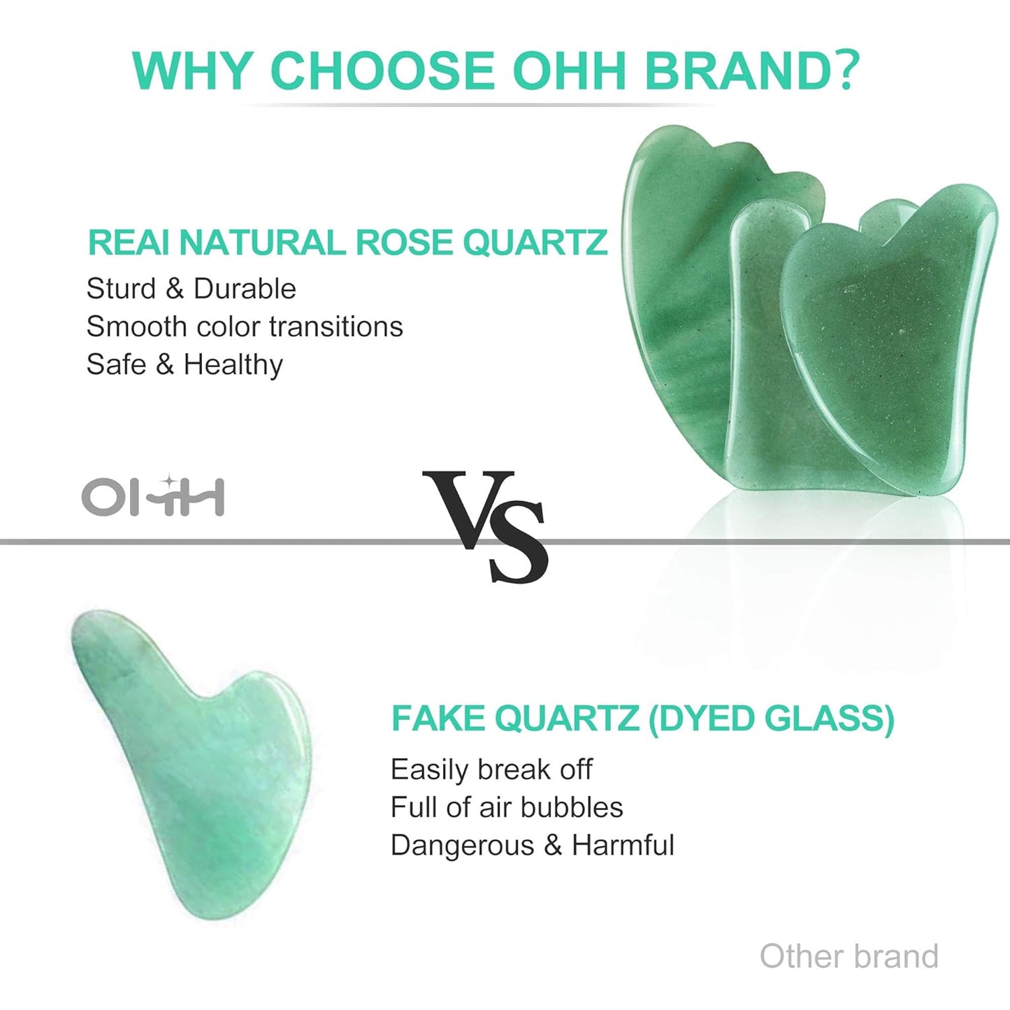 Gua Sha Massage Tools Set, Aventurine Natural Stone Guasha Board for Face and Body, Skincare Gua Sha Facial Massager for SPA Acupuncture Therapy Trigger Point Treatment, Pack of 3