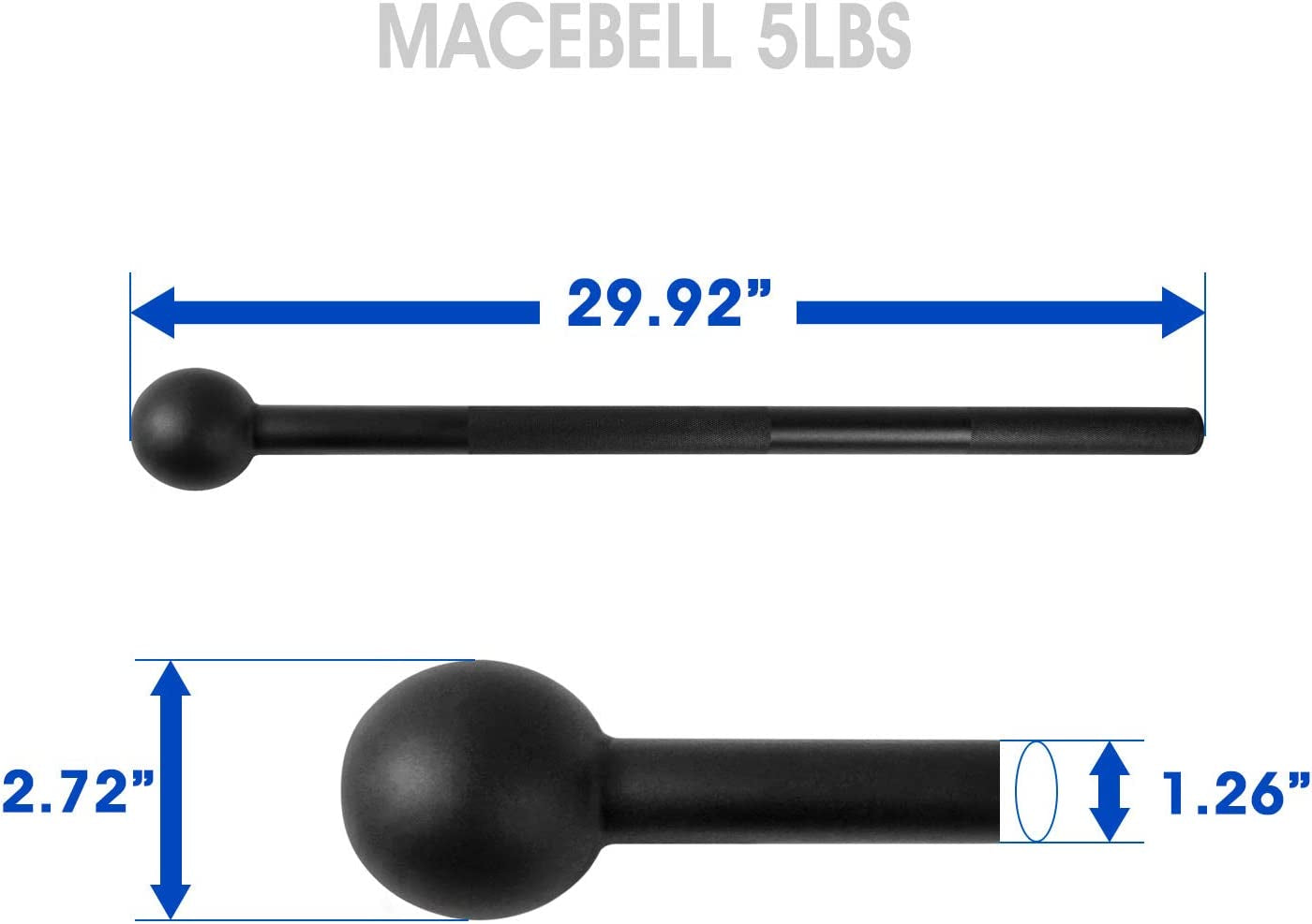 Steel Mace Bell for Strength Training - Support Full Body, Muscles, Shoulder, Grips & Forearms Workouts to Rehabilitation, Stretching 5, 7, 10, 15, 20, 25, 30Lb for Woman & Man